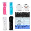 DTianSir 4Pack Motion Plus Wii Remote Controllers with Silicone Case & Wrist Strap,Wii Remote Controllers with Built in Motion Plus Compatible for Wii U Consoles (Pink+Light Blue+White+Black)