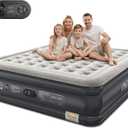 OhGeni King Size Air Mattress, Family Choice Award with Built-in Pump, Ideal Alternative to a Bed, 18'' Comfortable Blow Up Colchones Inflables Mattress for Home, Guests, Portable Air Bed, 700 lbs, Standard Height 18'' Black, King