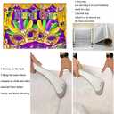 8X6FT Mardi Gras Backdrop Purple Gold Mask Mardi Gras Party Decorations Carnival Birthday Masquerade Photography Background Wedding Dress-up Party Banner Photo Shoot Props