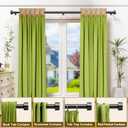Curtain Rods for Windows 32-144 Inch, 1 Inch Adjustable Black Curtain Rod Set with Brackets, Easy Install