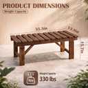 Cinnvoice 35.5 Inch Outdoor Garden Bench 2 Person Wooden Patio Backless Bench Weatherproof Anti Corrosion and Anti Rust Benches for Garden Lawn Porch Park Backyard