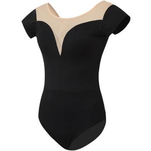 ROYAL SMEELA Womens Camisole Dance Leotards Short Sleeve Ballet Costumes for Women Backless Ballet Dance Leotards Black (XX-Large)