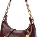 WOMEN'S CRESCENT-SHAPED SHOULDER BAG, ELEGANT PU LEATHER CROSSBODY BAG WITH GOLD CHAIN, SUITABLE FOR EVERYDAY WEAR AND TRAVEL.