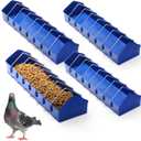 Coloch 4 Pack Large Pigeon Feeder, 8 Slot Poultry Feeder Bowl Thick Chicken Feeding Dish Bird Food Dispenser Tool Slot Container for Bird, Chicken, Duck, Poultry, Parrots