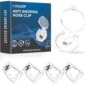 Anti Snoring Devices, Snore Stopper with Adjustable Magnet, Silicone Nose Clip Stop Snoring, Effective to Relieve Snoring, Snoring Solution for Comfortable and Quieter Sleep, Clear, M