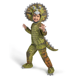 Kids Realistic Triceratops Dinosaur Costume for Boy Halloween Party, Size 3T