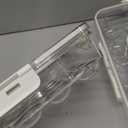 Deviled Egg Containers with Lid, 2 Pack Thick Clear Plastic Deviled Carrier with Handle Storage 48 Eggs, Stackable Egg Holder Portable Tray Platter for Fridge, Travel, Party-White