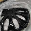 Hubcap Wheel Cover Replacement R16 Hub Caps Universal-Fit Steel Wheel Rim Cover ABS Material Exterior Accessories for Car Truck SUV -Set of 416-inchBlack