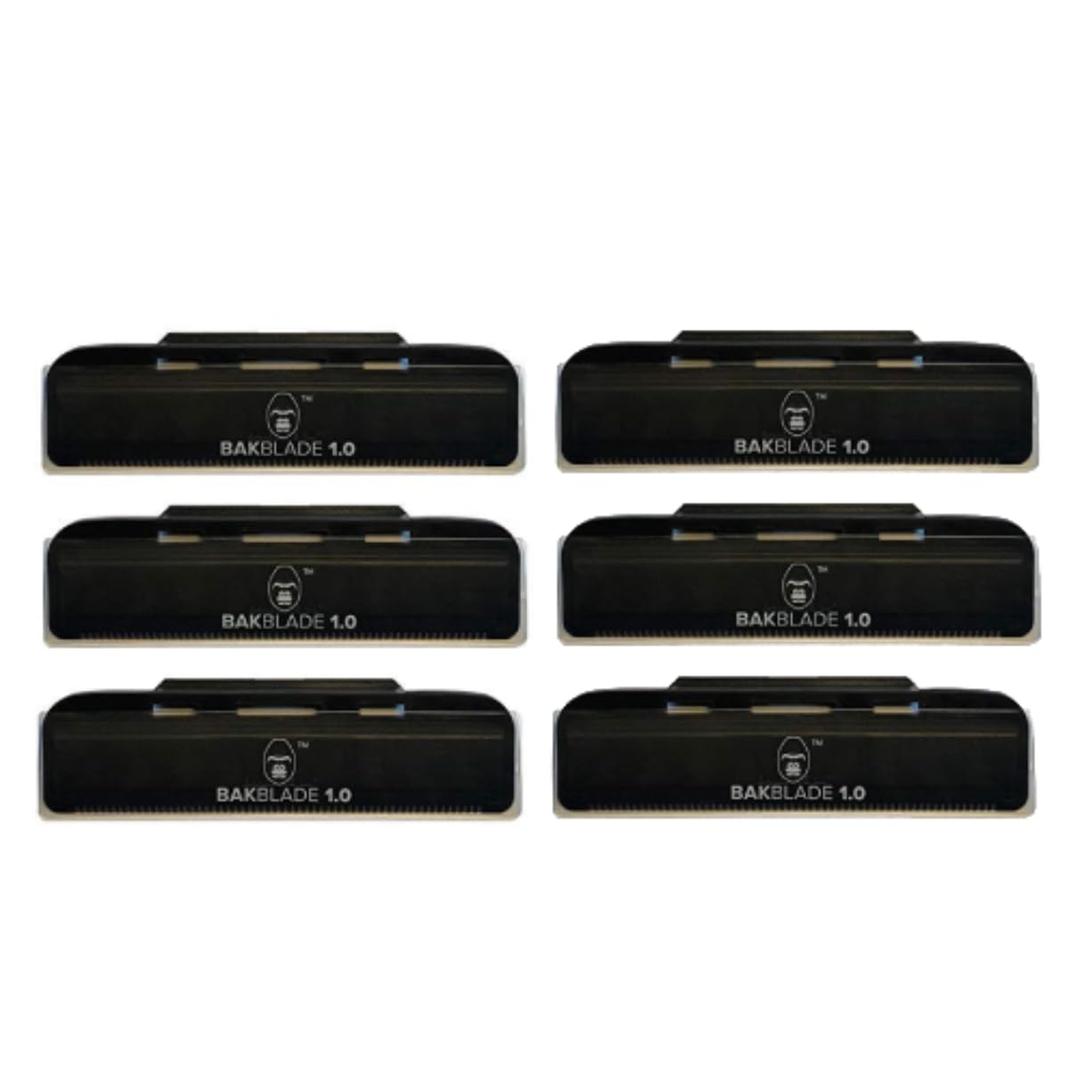 baKblade 1.0 Back Hair and Body Shaver Refill Replacement Cartridges. 4 Inch Extra-Wide Wet or Dry Disposable Razor Blades (6 Razors Included)
