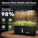 Ahopegarden Hydroponics Growing System Herb Garden: 10 Pods Indoor Garden Kit with LED Grow Light and Smart Temp & Humidity Display - Plant Germination Kit for Home Kitchen