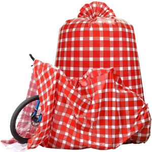 Teling 2 Pcs 80 x 60 in Jumbo Bike Gift Bags Christmas Extra Large Bicycle Plastic Gift Bags for Heavy Large Xmas Present(Red White)