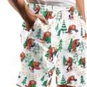 Vogseek Pajama Shorts for Men, Men's Pajama Bottoms, Sleep wear Pjs Pants (Red, M)