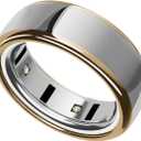 SURITCH Ring Cover for Oura Ring 4 & Oura Ring Gen 3 Horizon/Heritage, Ultra-Thin Anti-Yellow Transparent Ring Protector TPU Case for Oura Size 8/9, Support Charging with Cover on - Gold