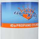 Flame King YSN401 Steel Propane Tank Cylinder With Overflow Protection Device Valve, 40 Lb, White
