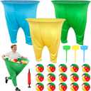 3 PCS Granny Pants Yard Game, Granny Pants Outdoor Party Game with 15 Bouncy Balls 3 Ground Stakes, Granny Pants Game for Group, Family Gatherings Birthday Party Gift, School Carnival Activitie