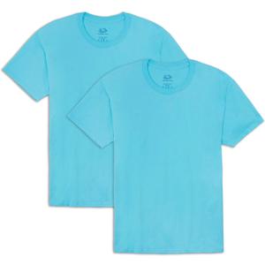Fruit of the Loom Men's Eversoft Cotton T Shirts, Breathable & Moisture Wicking with Odor Control, Sizes S-4x (3X-Large, 2 Pack Scuba Blue)