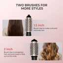 Rotating Hair Dryer Brush, 3-in-1 Detachable Round Hot Air Spining Brush Set with 2 Brushes (2" & 1.5"), Negative Ionic Blow Volumizer, 2 Speeds Rotating Hot Air Brush for Curl,Straight,Dry