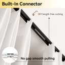 FELIDESIGN Curtain Track, Ceiling Curtain Track for Room Divider, Ceiling Mount Rail Set with Roller Hooks, Black, 3ft - 6ft