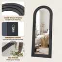 58x22 Arched Full Length Mirror, Solid Wood 3 Layer Frame, Black