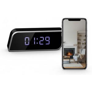 Smart Clock Camera Multi-Functional 4K UHD Cameras with Night Vision, Support Local Storage, App Remote View, 2600mAh Battery, WiFi&AP Model, No Audio