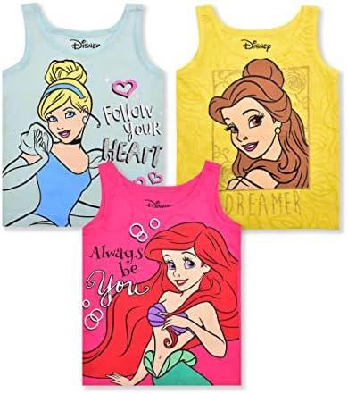 Disney Princess Cinderella Belle and Ariel Girls 2 Pack Tank Top for Toddler and Little Kids2T