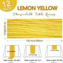 12 Pack Lemon Yellow Cheesecloth Table Runner 10Ft Spring Gauze Cheese Cloth Table Runner 35x120 Inch Boho Sheer Rustic Fabric for Party Decor Baby Shower Wedding Decorations