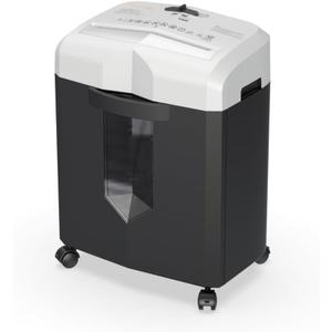 Bonsaii 12-Sheet Micro Cut Paper Shredder, 60-Minute P-4 High Security Shredders for Home Office, Shreds CD/Credit Card/Mail/Staple/Clip, Jam-Proof System with 4.2 Gal Pullout Bin (C266-BW) (Black&White)