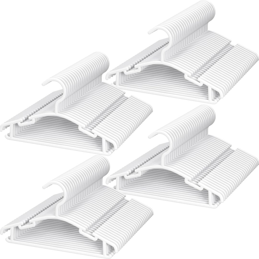 GoodtoU Baby Hangers 100Pack Kids Plastic Baby Clothes Hangers for Closet Small Children Infant Toddler Child (White)