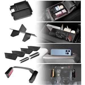 4 PCS Trunk Organizers for 2025 Ford Bronco 4 Doors Automatic Transmission ONLY with Center Console Organizer, Door Handle Storage, Gear Shift Organzier and Glove Box Organizer (Not for Sport&2Door) (BIG)