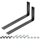 uxcell 2Pcs Adjustable L-Shape Corner Brace, 110 x 200 x 30mm l Corner Brace Slotted Joint Right Angle Bracket with Screws for Fixing Furniture Wood Shelves Cabinet Shelf, Black