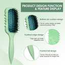 2 x Curl Defining Brush  Curly Hair Brush for Wet or Dry Use  Detangles Knots, Reduces Frizz  Styling Tool for All Hair Types, Unisex (Watercolor green)