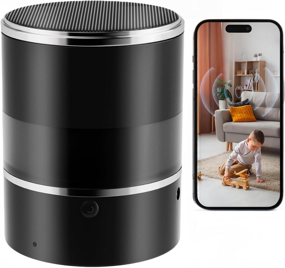 Security Camera Motion Activated with Bluetooth Speaker, 270 Viewing Angle, Dome Cams with Phone App, Hd 1080P, Wireless WiFi Nanny Cam for Home Offices Store(2.4G /5G) (Black)