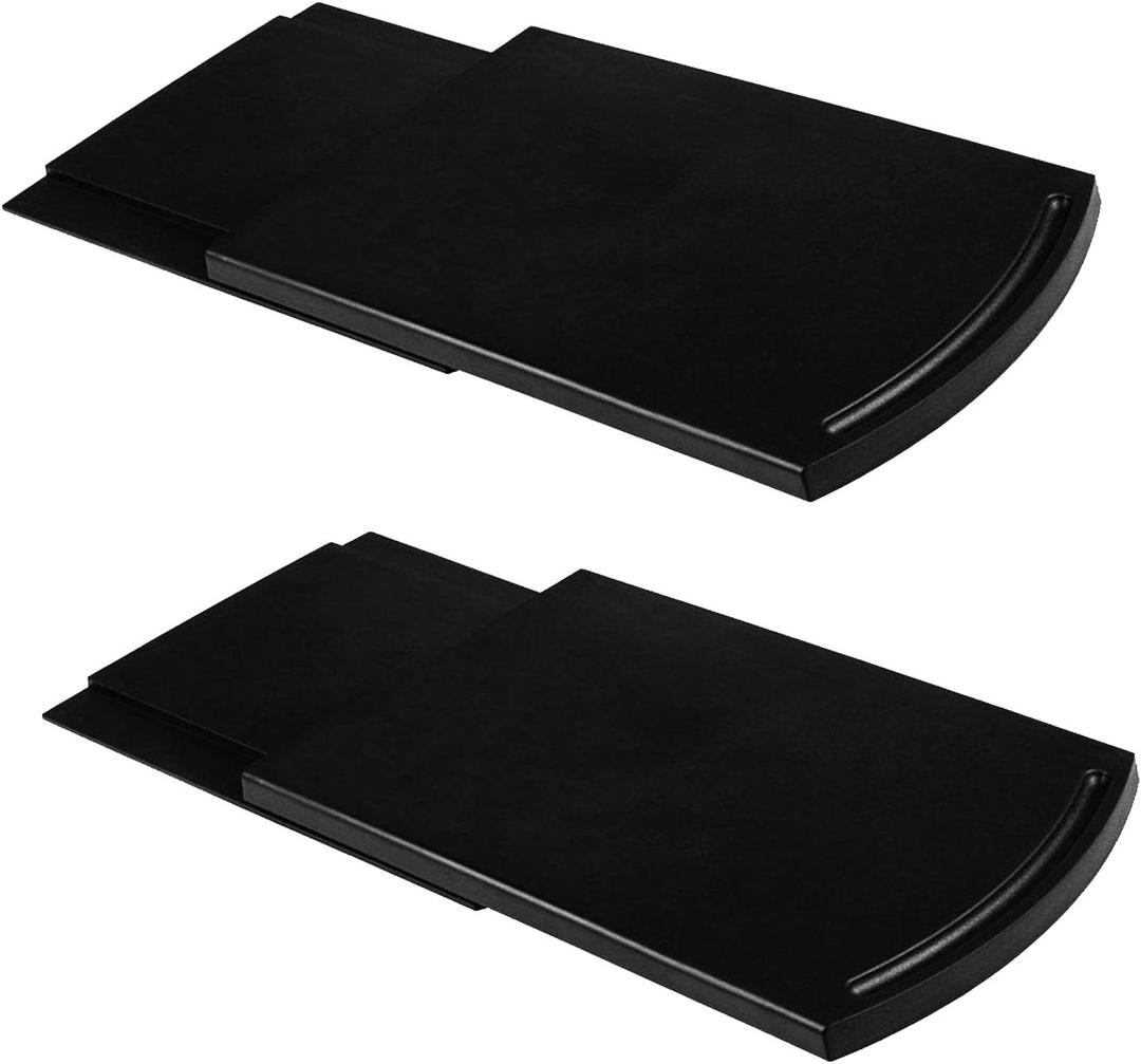 Ihomepark Kitchen Caddy Sliding Coffee Tray Mat, Under Cabinet Appliance Coffee Maker Toaster Countertop Storage Moving Slider - Base Sliding Shelf with Smooth Rolling Wheels, 2 Pack