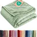 Ultra Soft Fleece Blanket Throw XL Size - Flannel Fleece Luxury Throw XL Blanket - Lightweight for Couch Bed Chair - Thick, Warm & Breathable - All Season Cozy Anti-Static Microplush Bedding, Celadon