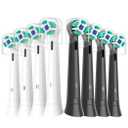 Replacement Heads Compatible with Oral B iO Electric Toothbrush, Soft Toothbrush Heads Fit for Oral-B iO 2/3/4/5/6/7/8/9/10 Series with Covers, White+Black 8pcs