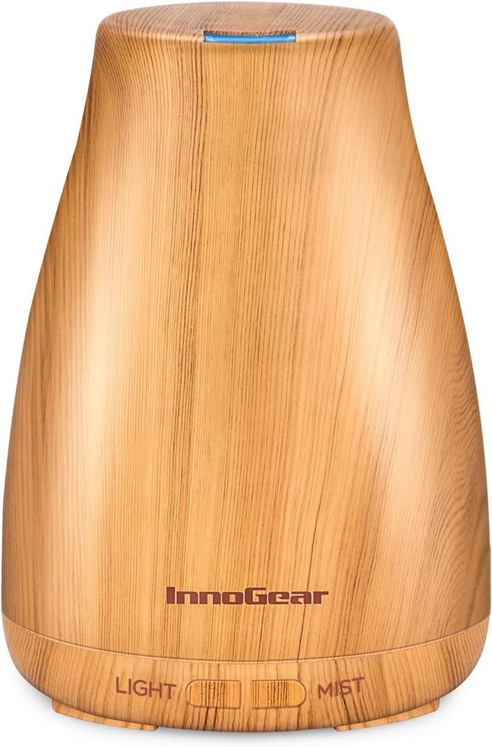 InnoGear Essential Oil Diffuser, Premium 5-in-1 Diffusers for Home Scent Aromatherapy Diffuser Air Desk Humidifier for Bedroom Large Room Office 7 Color LED 2 Mist Mode Waterless Auto Off, Yellow