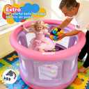 Bounce House,Ball Pit for Toddlers, Inflatable Bouncy House with Pump,Indoor&Outdoor Baby Bouncer with Safety Net,30 Pit Ball,Mini Bubble Bounce House for 2 Toddlers 1-3