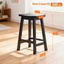 PayLessHere Bar Stools Set of 2, Wooden Saddle Stools 24 Inch Heigh, Bar Chairs Seat with Footrests and Industrial, Kitchen Counter Stools for Restaurant, Bistro Bar and Home Dining