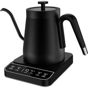 Electric Gooseneck Kettle, ±1℉ Temperature Control One Click 197℉ Pour Over Kettle for Coffee & Brew Tea, Hot Water Boiler, Stainless Steel Inner Fast Heating & Keep Warm 12 Hours, 1200w, 0.8L Electric Gooseneck Kettle, ±1℉ Temperature Control One Click 197℉ Pour Over Kettle for Coffee & Brew Tea, Hot Water Boiler, Stainless Steel Inner Fast Heating & Keep Warm 12 Hours, 1200w, 0.8L
