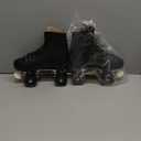 Chicago Quad Roller Skates for Women & Men – Durable, Top Performance Indoor/Outdoor Use or Roller Derby - Classic Deluxe Leather High-Top Boots with 60mm Urethane Wheels & Semi-Precision Bearings, W 7/M6 (Black)