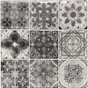 Peel and Stick Backsplash Tile Stickers, Gray Talavera Mexican Tiles (10 Sheets) (Grey)