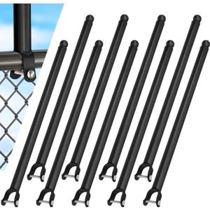 WIMART 25.2" Chain Link Fence Extension, Fits 1-3/8" Rail, Black, 9 Pack
