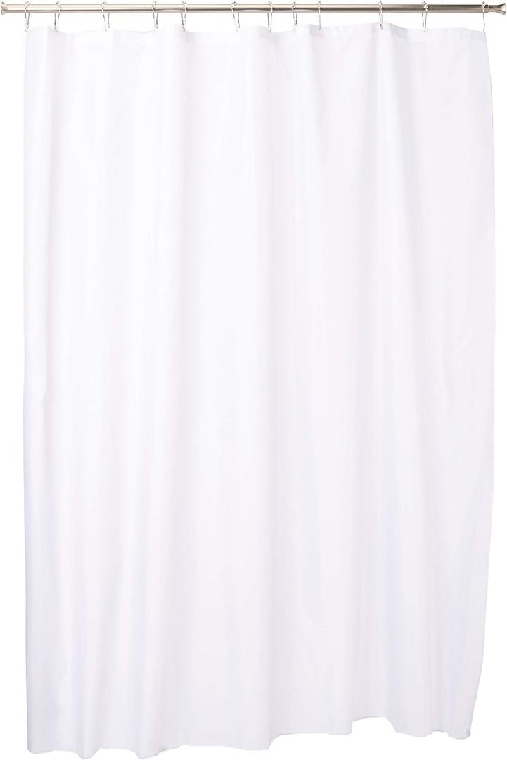 iDesign Solid Fabric Bathroom Shower Curtain - 72" x 72", White