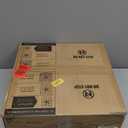 LEDIARY Caged Low Profile Ceiling Fans with Lights and Remote, Rustic Square Flush Mount Ceiling Fan, 6 Speed and Reversible, Small Farmhouse Bladeless Ceiling Fan for Bedroom, Kitchen, Dining Room (Wood Grain)