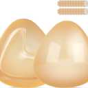 Double Sided Sticky Bra Inserts, Reusable Push Up Adhesive Pads with Padding for Bikini, Swimsuit, Sports Bra & Strapless Dresses Beige C