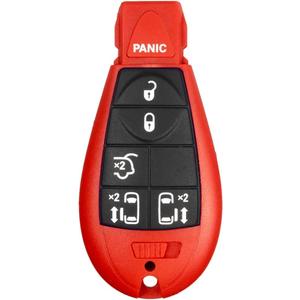 1 New Red Keyless Entry 6 Buttons Remote Start Car Key Fob Fobik M3N5WY783X, IYZ-C01C for Town Country Volkswagen Routan Dodge Grand Caravan