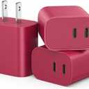 USB C Charger,Dual Port USB C Fast Charging BlockType C Wall Charger Plug for iPhone 16/15/14/13/12/11/ Pro Max/Plus/Xs Max/XR/X,iPad Pro/Samsung Galaxy(20W) (Red)