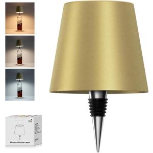 Wireless Bottle Lamp, 2024 New 3 Color Rechargeable Wine Bottle Lights for Bars Restaurants (Yellow, 1PC)