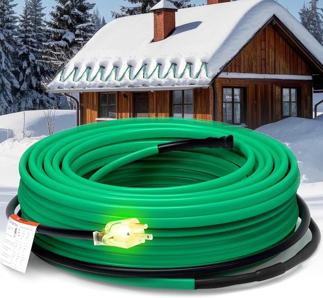 HEATIT Self Regulating Heating Cable Roof Deicing and Pipe freeze Protection Pipe Heat Cable for Metal And Plastic Pipes ETL Certified 120V 90FT