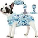 PetWarm Dog Surgery Suit, Cone of Shame Alternatives, Anti-Licking Surgical Recovery Pajamas for Dogs, Female Male Onesie for Dogs Spay Neuter, Dog Recovery Suit, Marine Animal Patterns, Blue, M (Medium (Back:13.4-16.1'', Weight:14-25LB))